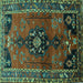 Square Persian Turquoise Traditional Rug, tr559turq