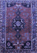 Machine Washable Persian Blue Traditional Rug, wshtr559blu