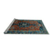 Sideview of Machine Washable Persian Light Blue Traditional Rug, wshtr559lblu