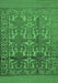 Machine Washable Southwestern Emerald Green Country Area Rugs, wshtr55emgrn