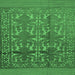 Square Machine Washable Southwestern Emerald Green Country Area Rugs, wshtr55emgrn