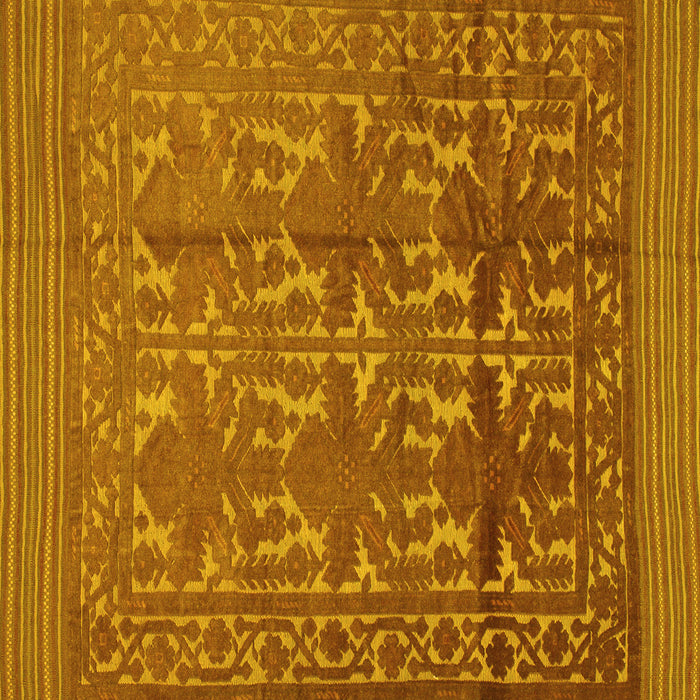 Square Machine Washable Southwestern Yellow Country Rug, wshtr55yw