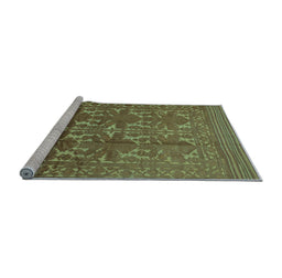 Sideview of Machine Washable Southwestern Light Blue Country Rug, wshtr55lblu