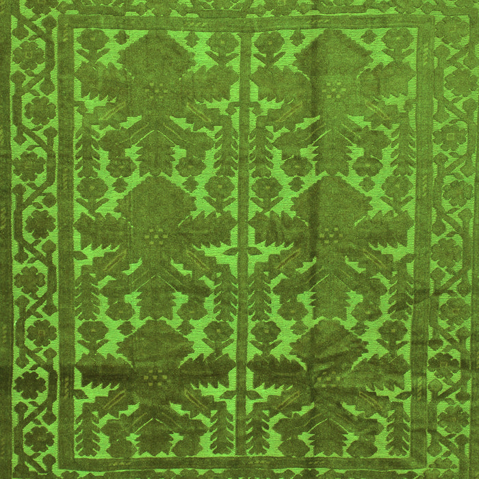 Serging Thickness of Machine Washable Southwestern Green Country Area Rugs, wshtr55grn
