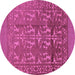 Round Southwestern Purple Country Rug, tr55pur