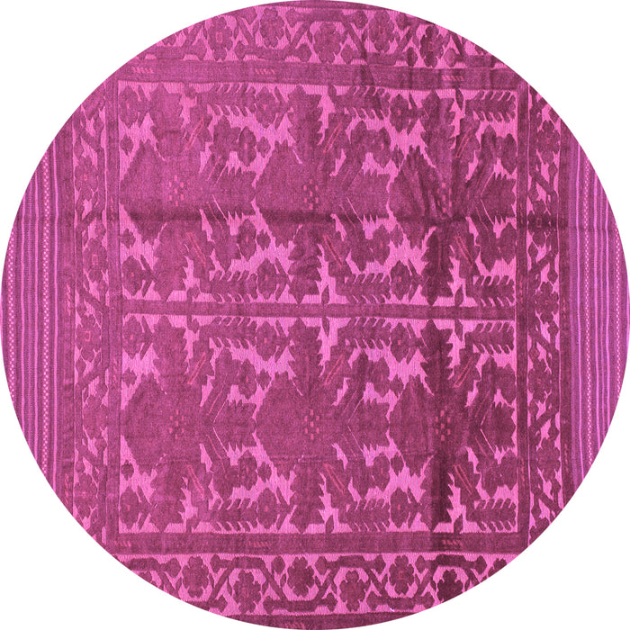 Round Machine Washable Southwestern Purple Country Area Rugs, wshtr55pur