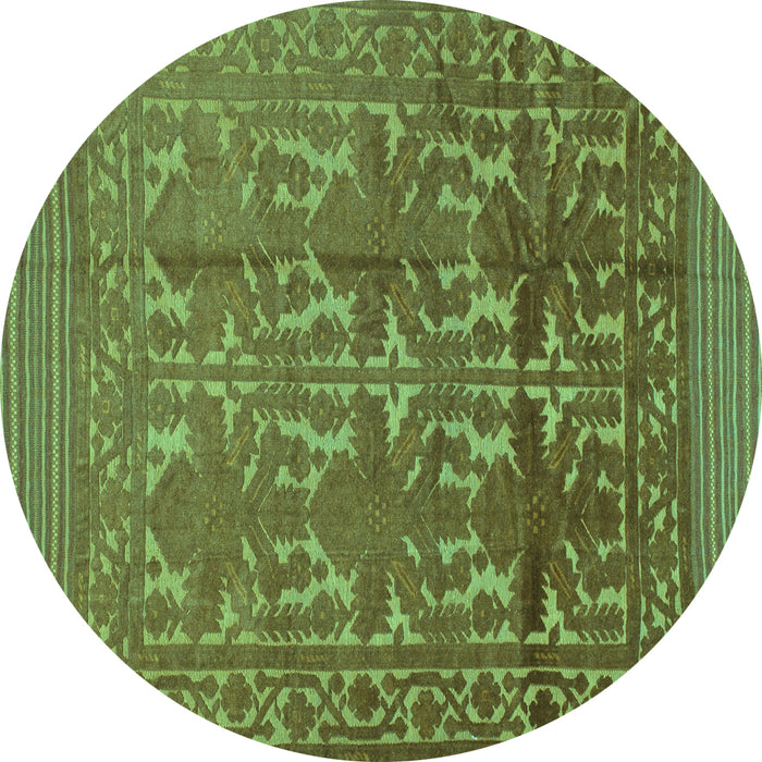 Round Southwestern Turquoise Country Rug, tr55turq