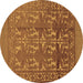 Round Southwestern Brown Country Rug, tr55brn