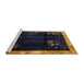 Sideview of Machine Washable Traditional Night Blue Rug, wshtr56