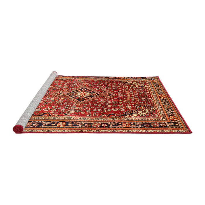 Sideview of Machine Washable Traditional Sand Brown Rug, wshtr560