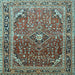 Square Persian Light Blue Traditional Rug, tr560lblu