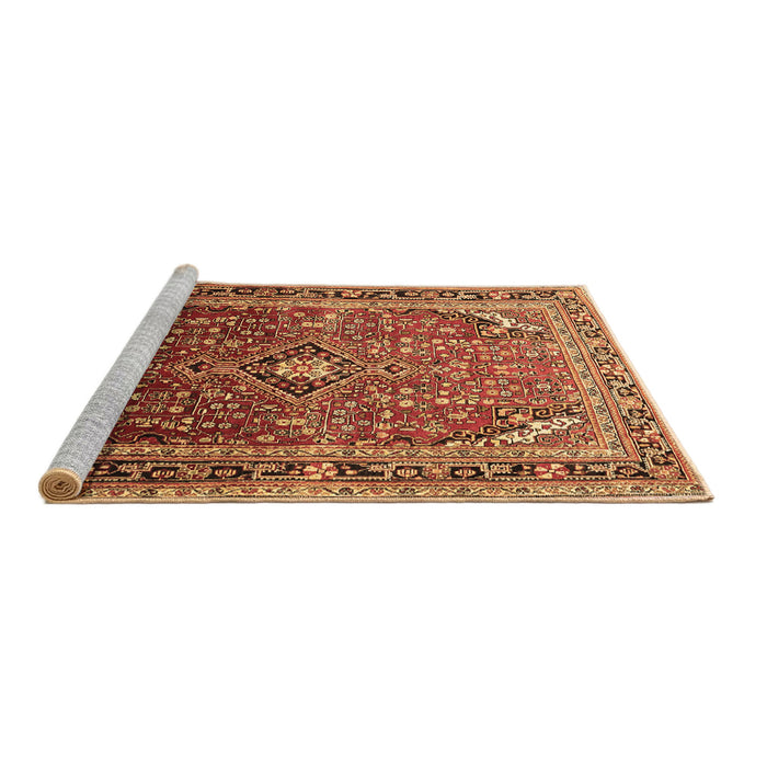 Sideview of Machine Washable Persian Brown Traditional Rug, wshtr560brn