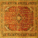 Square Machine Washable Persian Yellow Traditional Rug, wshtr560yw