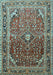 Machine Washable Persian Light Blue Traditional Rug, wshtr560lblu