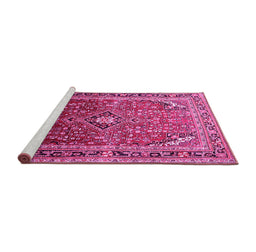 Sideview of Machine Washable Persian Pink Traditional Rug, wshtr560pnk