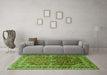 Machine Washable Persian Green Traditional Area Rugs in a Living Room,, wshtr560grn