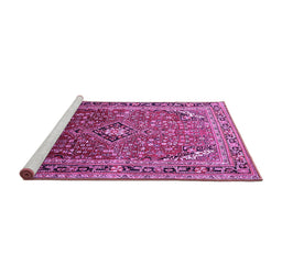 Sideview of Machine Washable Persian Purple Traditional Area Rugs, wshtr560pur