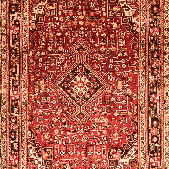 Serging Thickness of Machine Washable Persian Orange Traditional Area Rugs, wshtr560org