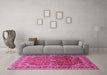 Machine Washable Persian Pink Traditional Rug in a Living Room, wshtr560pnk