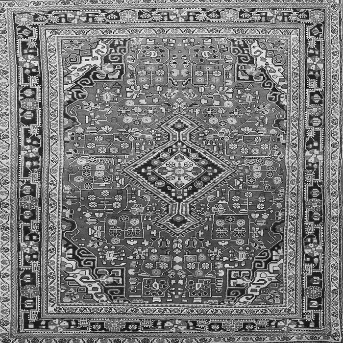 Round Machine Washable Persian Gray Traditional Rug, wshtr560gry