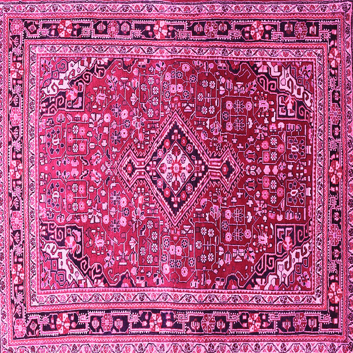 Square Machine Washable Persian Pink Traditional Rug, wshtr560pnk