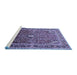 Sideview of Machine Washable Persian Blue Traditional Rug, wshtr560blu