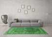 Machine Washable Persian Emerald Green Traditional Area Rugs in a Living Room,, wshtr560emgrn