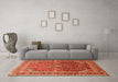 Machine Washable Persian Orange Traditional Area Rugs in a Living Room, wshtr560org