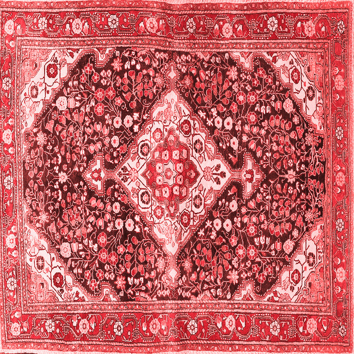 Machine Washable Medallion Red Traditional Rug, wshtr561red