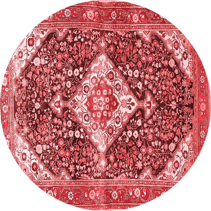 Machine Washable Medallion Red Traditional Rug, wshtr561red