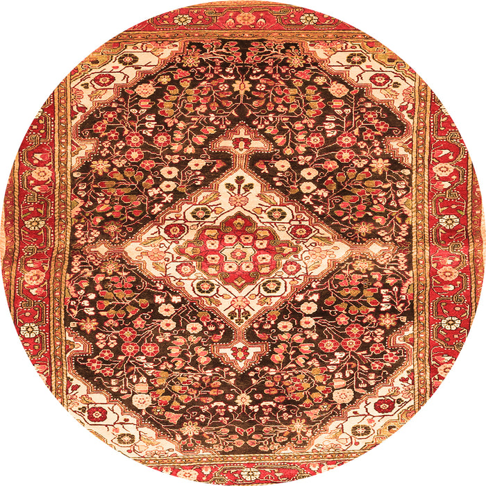 Machine Washable Medallion Orange Traditional Area Rugs, wshtr561org