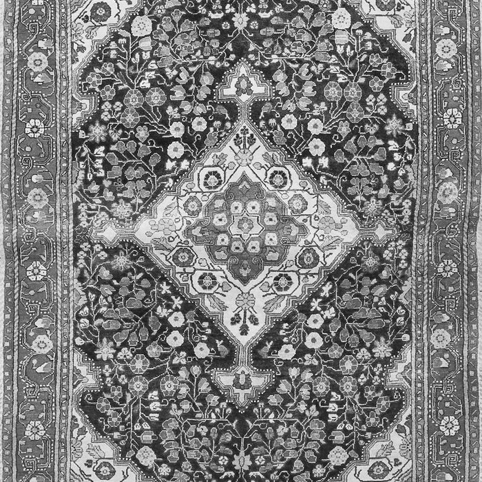 Serging Thickness of Machine Washable Medallion Gray Traditional Rug, wshtr561gry