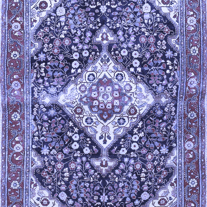 Machine Washable Medallion Blue Traditional Rug, wshtr561blu