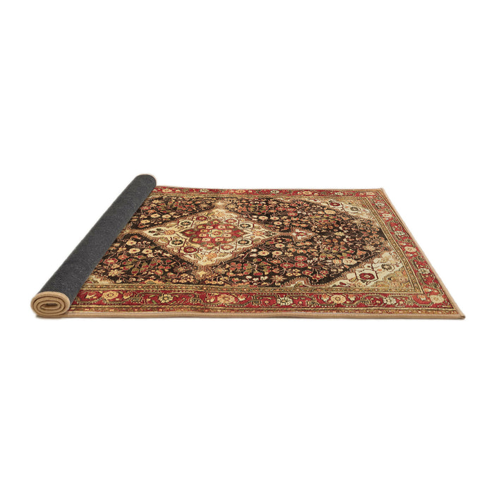 Sideview of Medallion Brown Traditional Rug, tr561brn