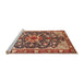 Sideview of Machine Washable Traditional Saffron Red Rug, wshtr562