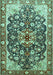 Medallion Turquoise Traditional Rug, tr562turq