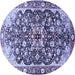 Round Medallion Blue Traditional Rug, tr562blu