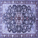 Square Medallion Blue Traditional Rug, tr562blu