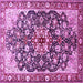 Square Medallion Purple Traditional Rug, tr562pur