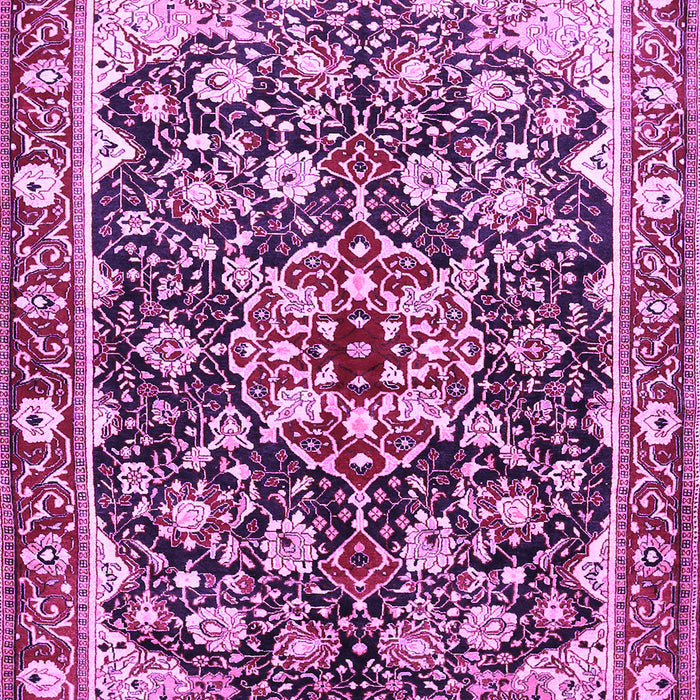 Machine Washable Medallion Purple Traditional Area Rugs, wshtr562pur
