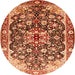 Square Medallion Orange Traditional Rug, tr562org