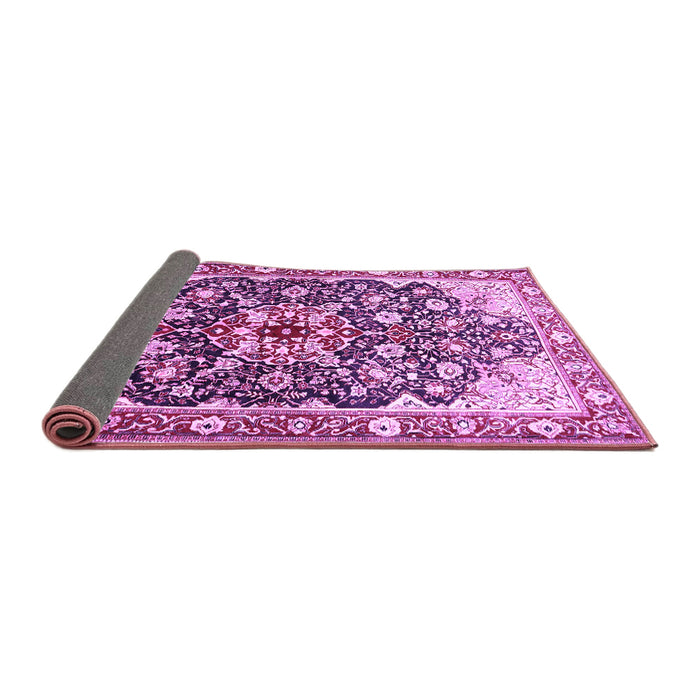 Sideview of Medallion Purple Traditional Rug, tr562pur