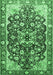 Machine Washable Medallion Emerald Green Traditional Area Rugs, wshtr562emgrn