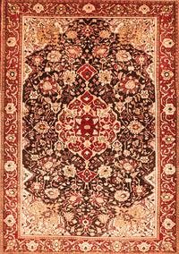 Medallion Orange Traditional Rug, tr562org