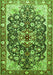 Serging Thickness of Machine Washable Medallion Green Traditional Area Rugs, wshtr562grn