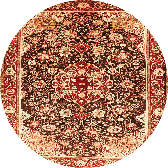 Machine Washable Medallion Orange Traditional Area Rugs, wshtr562org