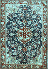 Medallion Light Blue Traditional Rug, tr562lblu