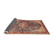 Sideview of Traditional Brown Red Medallion Rug, tr563