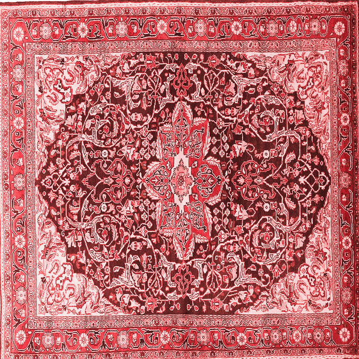 Machine Washable Medallion Red Traditional Rug, wshtr563red