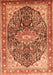 Serging Thickness of Machine Washable Medallion Orange Traditional Area Rugs, wshtr563org